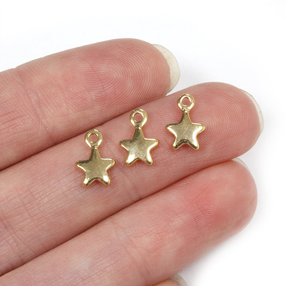 Star Drop Gold Plated 6x10mm - Pack of 10