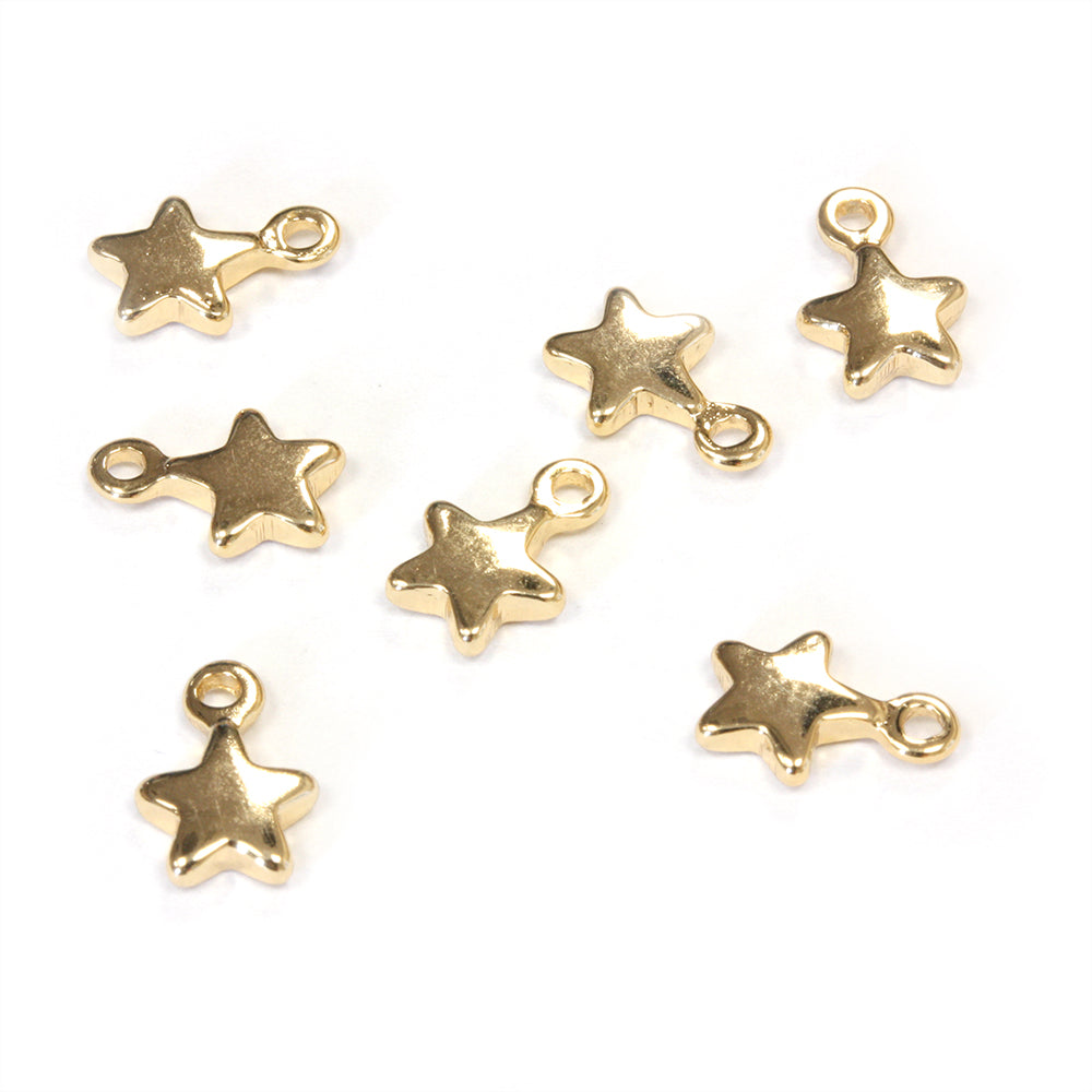 Star Drop Cap Star Drop Gold Plated 6x10mm - Pack of 10