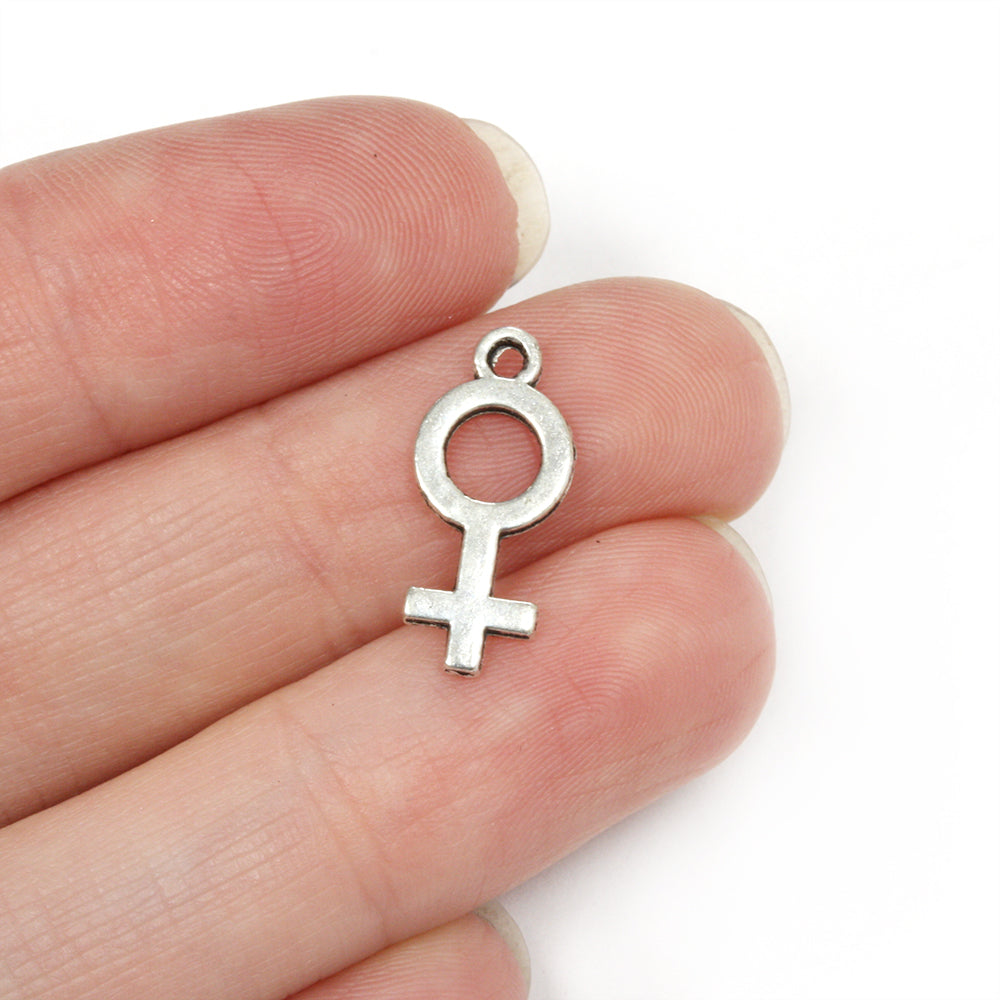Female Symbol Charm Antique Silver 9x15mm - Pack of 50