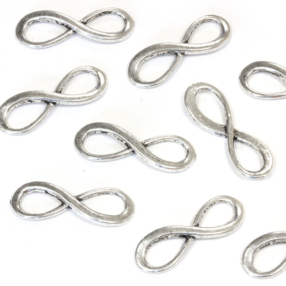 Small Infinty Loop Antique Silver 24x8mm - Pack of 50