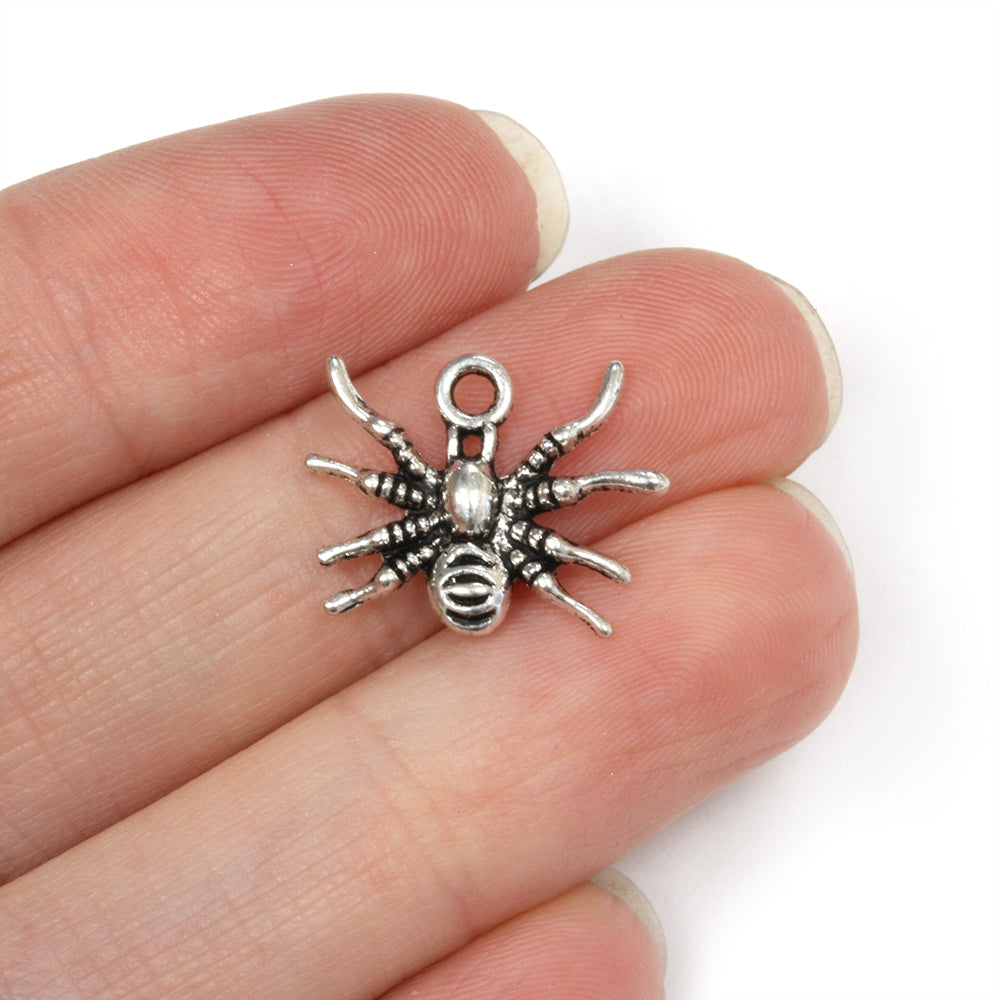 Creepy Spider Antique Silver 14x19mm - Pack of 30