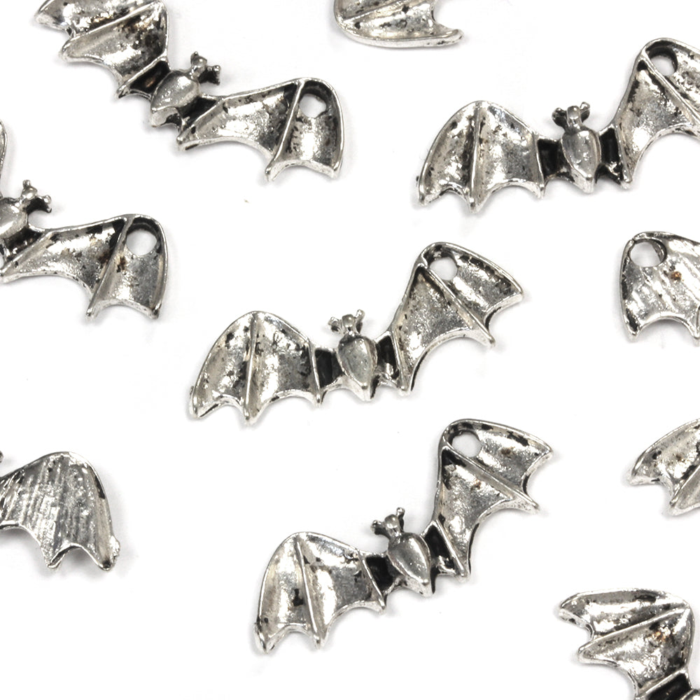 Tiny Bat Antique Silver 23x10mm - Pack of 40