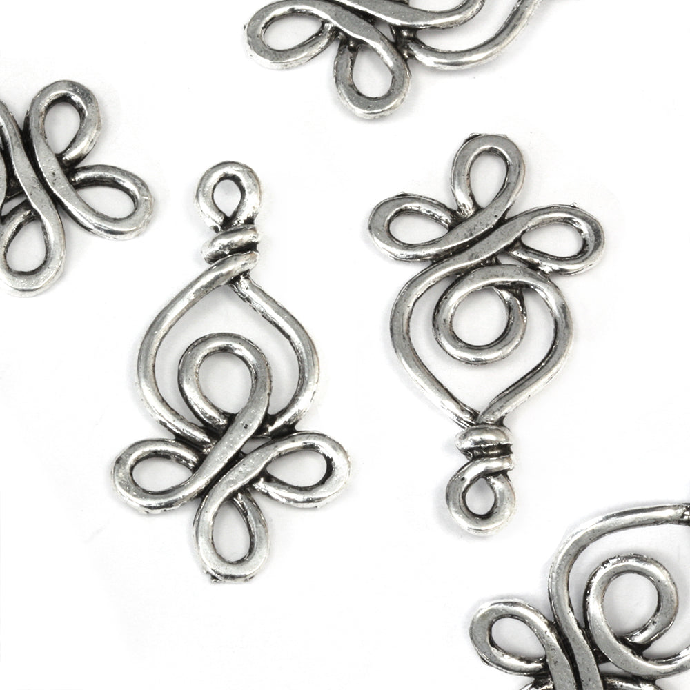 Coiled Link Antique Silver 15x28mm - Pack of 20
