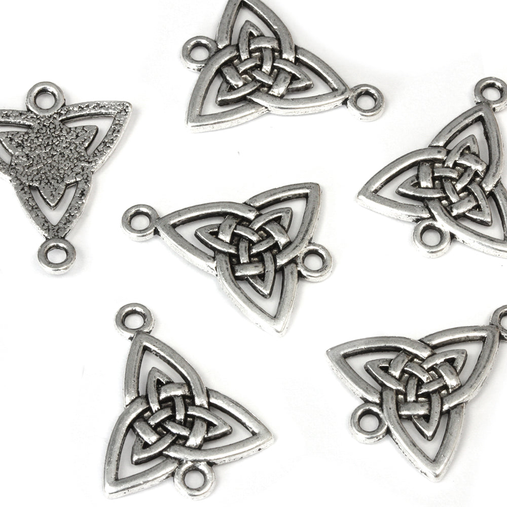 Double Triquetra Link Antique Silver 19.5x24.5mm - Pack of 20