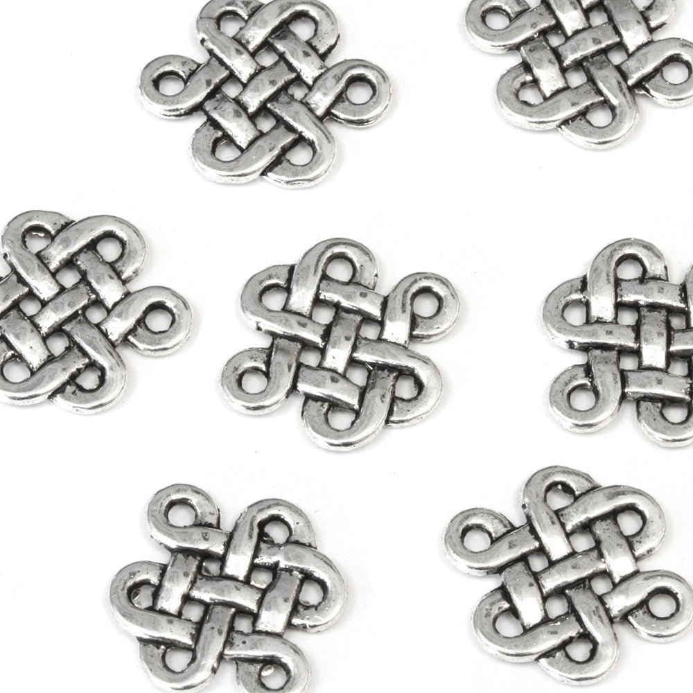 Woven Square Link Antique Silver 14x17mm - Pack of 25