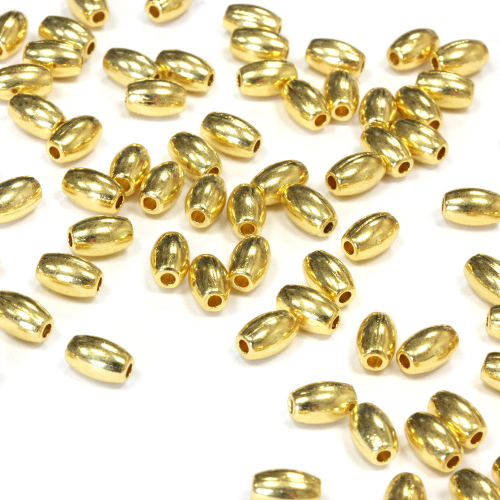 Small Oval Spacer Bead Gold Plated 4x6mm - Pack of 150