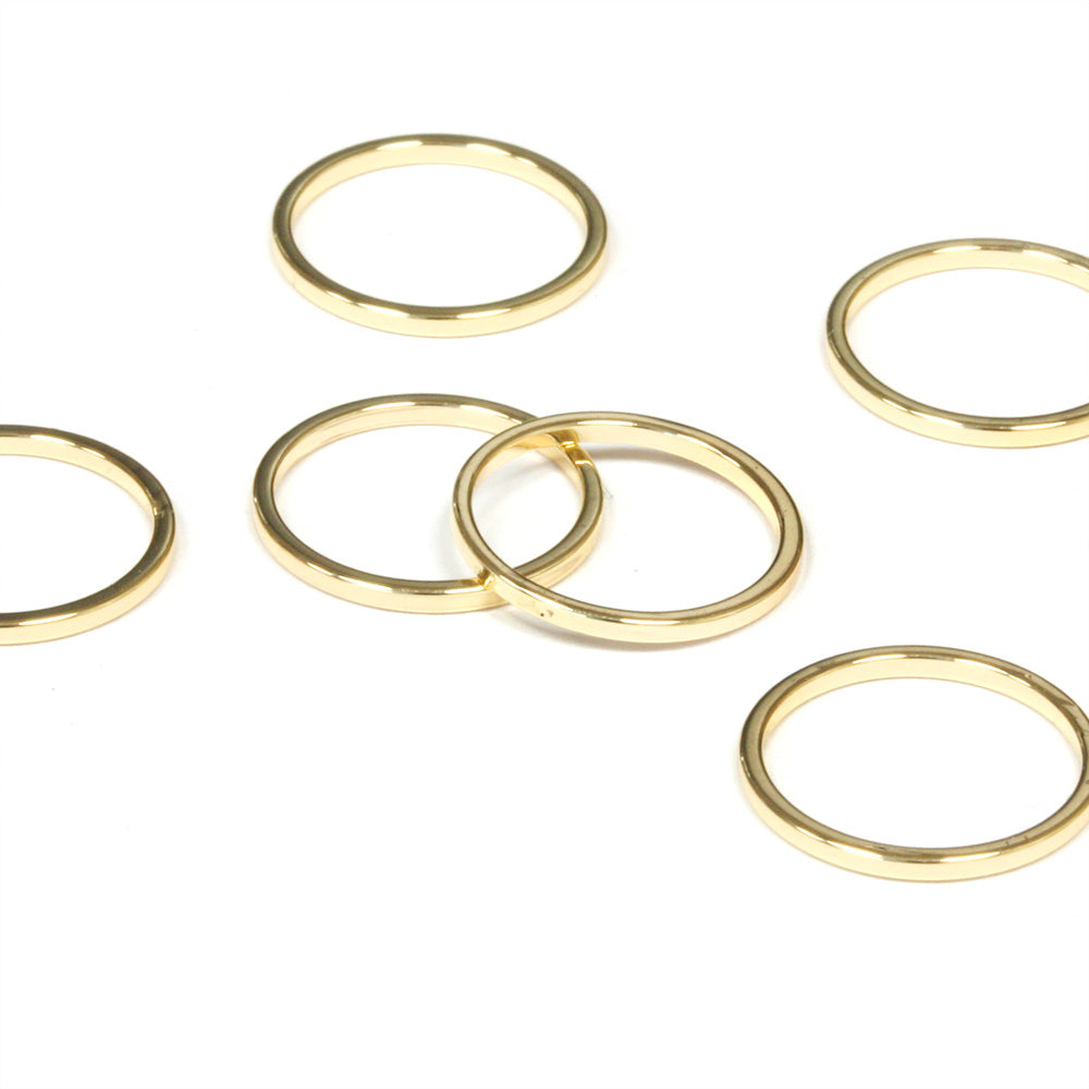 Open Circle Links 12mm Gold Plated - Pack of 10