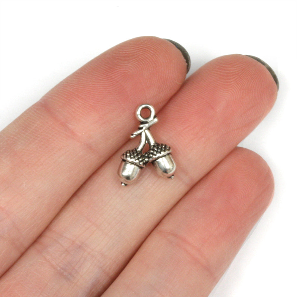 Acorn Charm 11x14mm Antique Silver - Pack of 50
