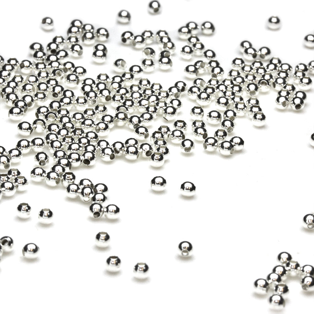 Silver Plated Metal Round 2.4mm-Pack of 1000