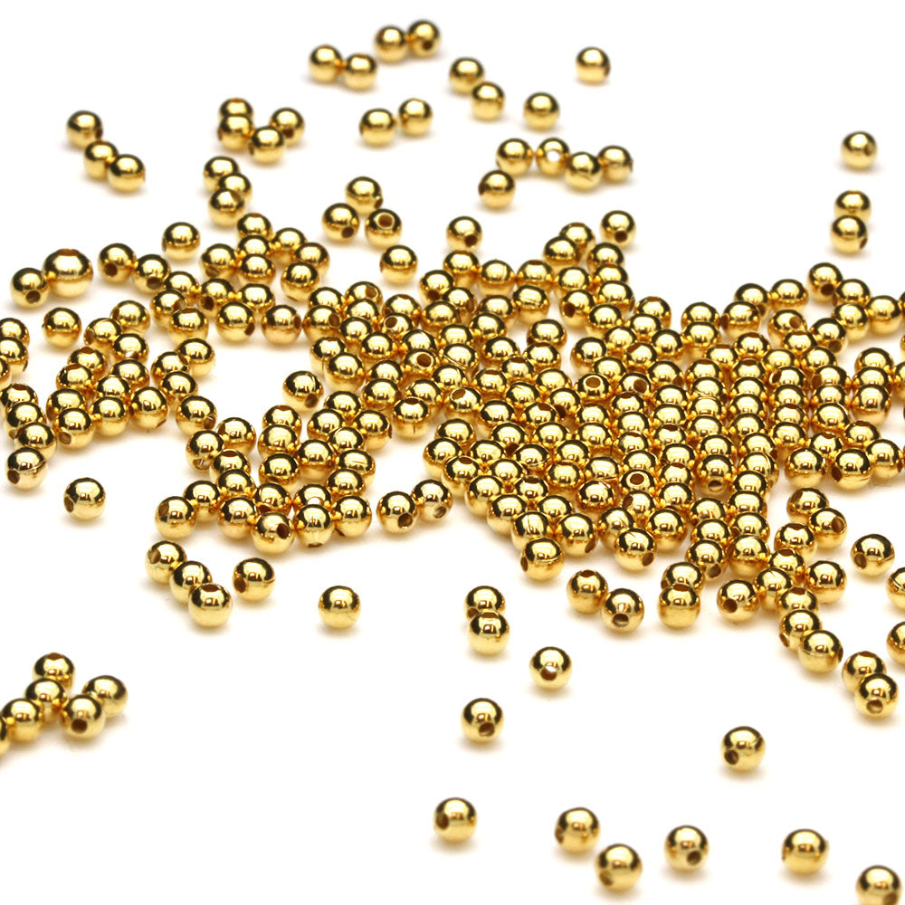 Gold Plated Brass Round 2.4mm - Pack of 25