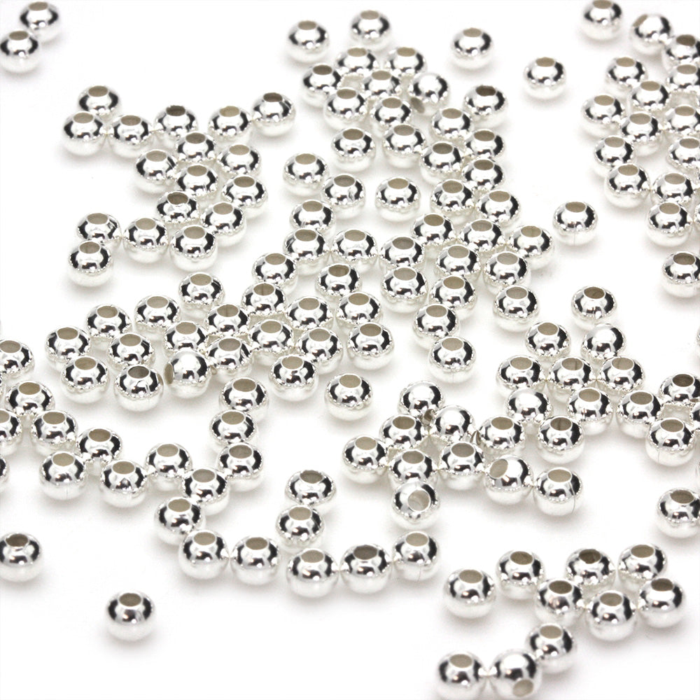 Silver Plated Brass Round 3mm-Pack of 500