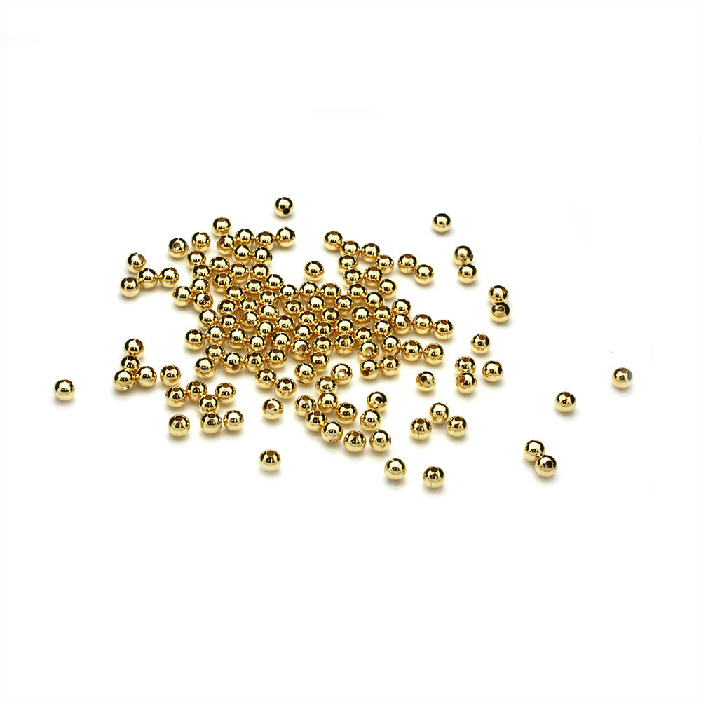 Gold Plated Metal Round 5mm-Pack of 100