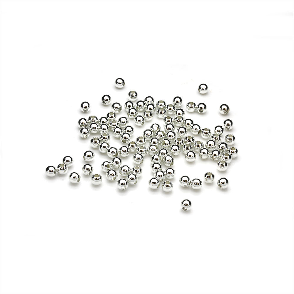 Silver Plated Brass Round 6.5mm - Pack of 6