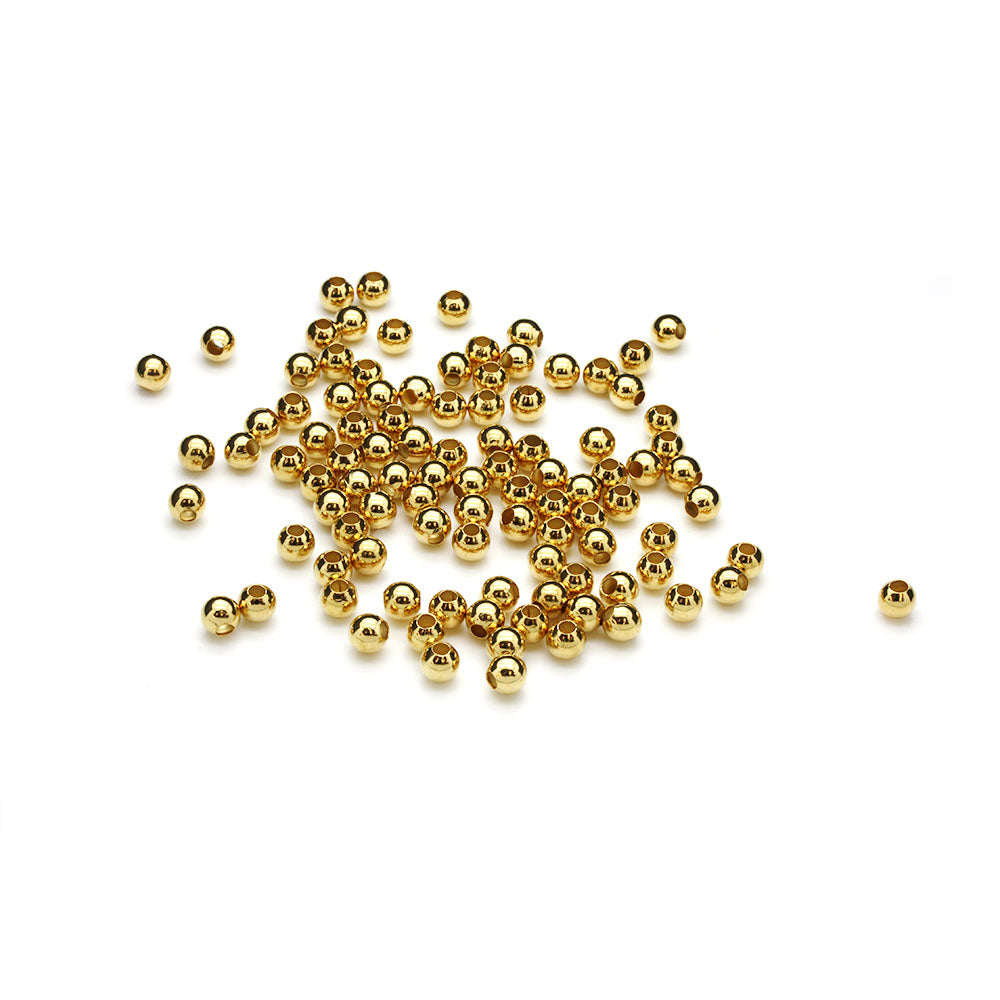 Gold Plated Metal Round 6.5mm-Pack of 50