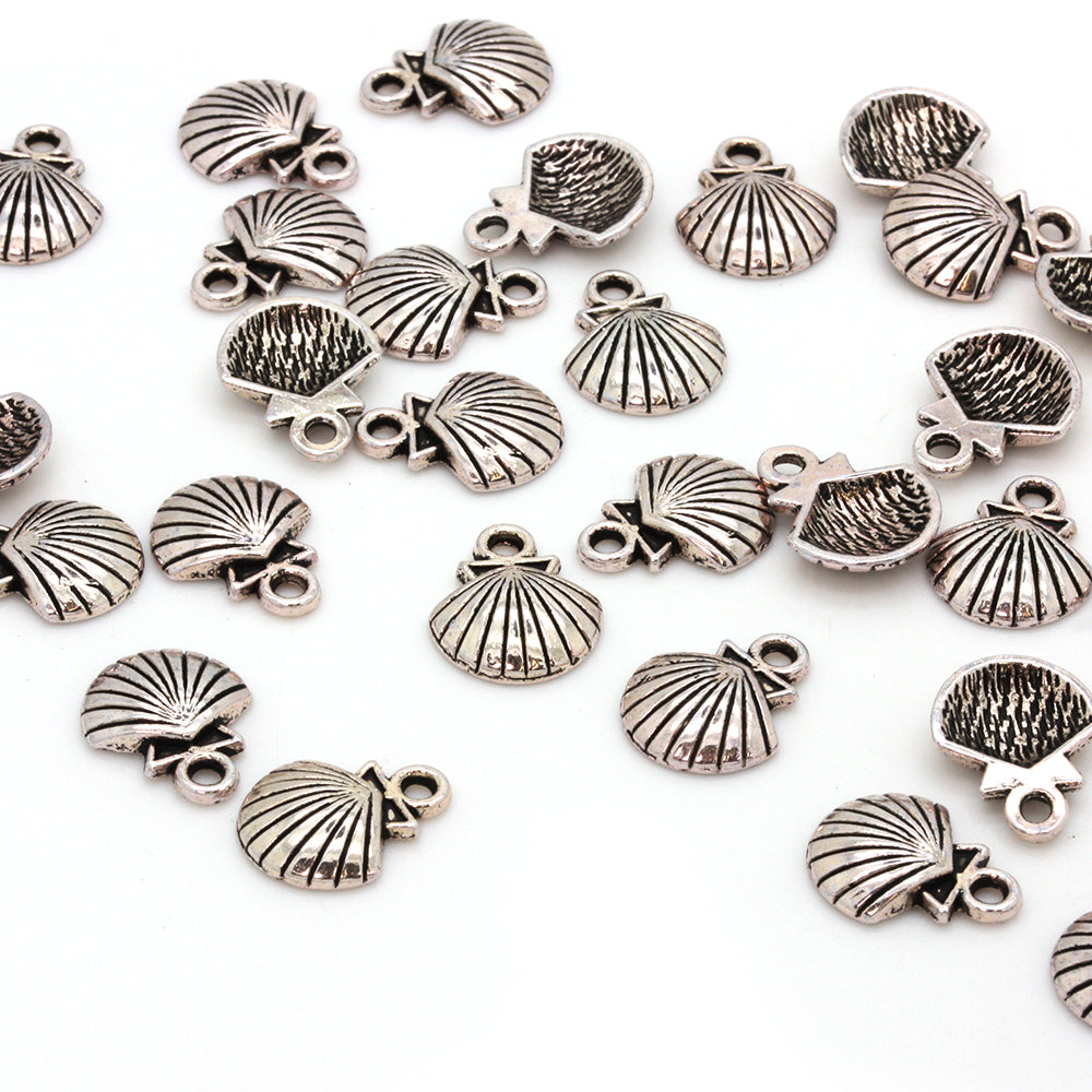 Shell Antique Silver 14x13mm - Pack of 50