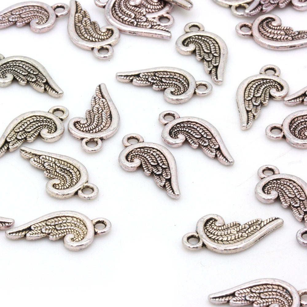 Wing Antique Silver 18x9mm - Pack of 100