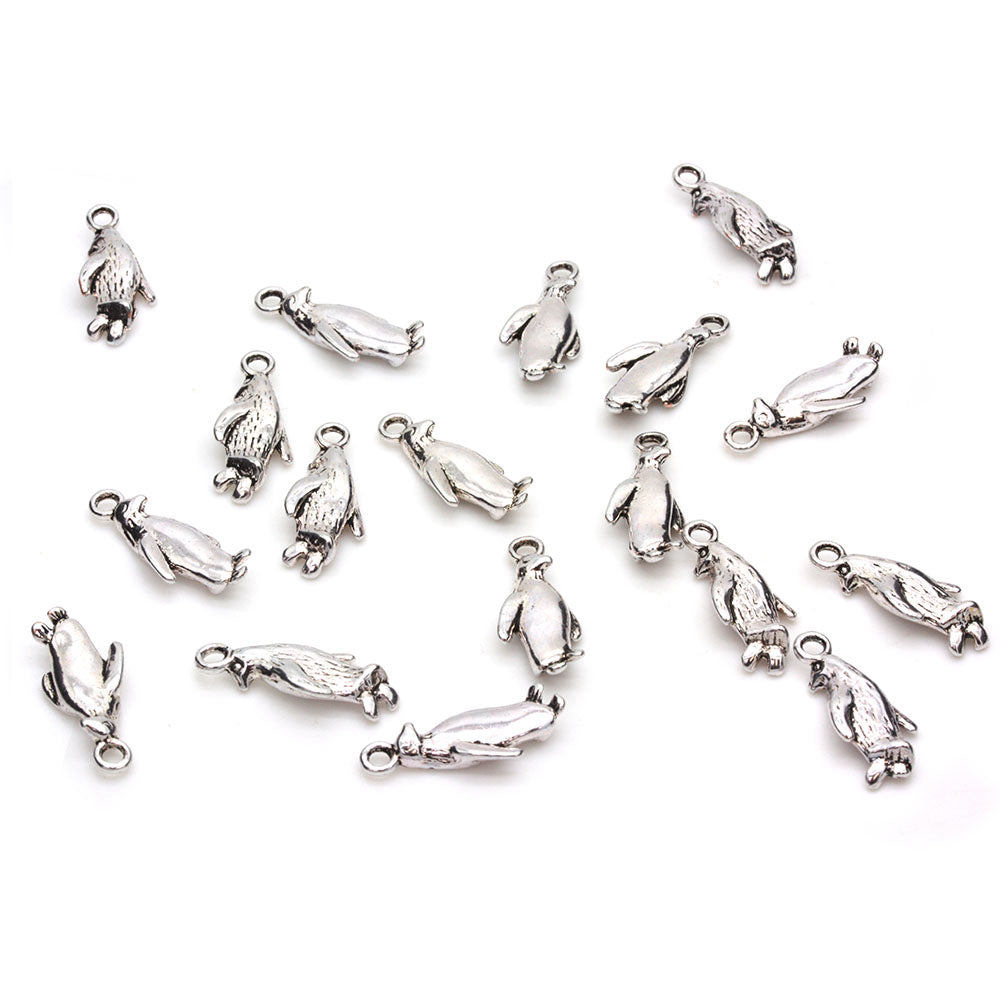 Penguin Antique Silver 24x10mm - Pack of 20