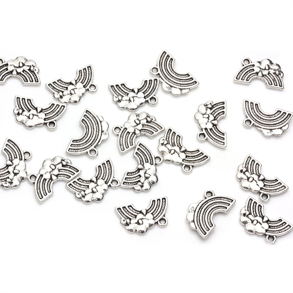 Rainbow Antique Silver 12x20mm - Pack of 30