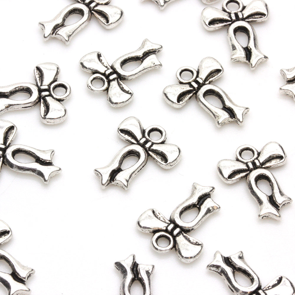 Bow Antique Silver 15x12mm - Pack of 50