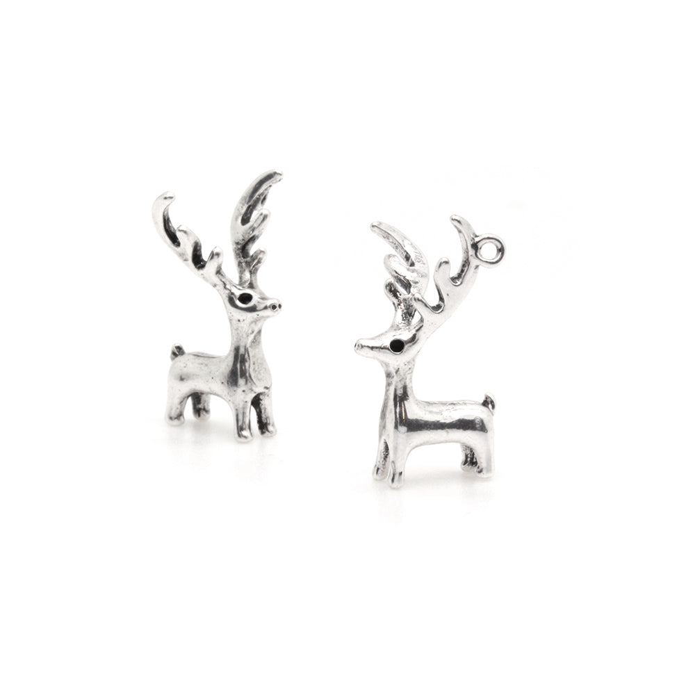 Tiny Reindeer Antique Silver 19x10mm - Pack of 2
