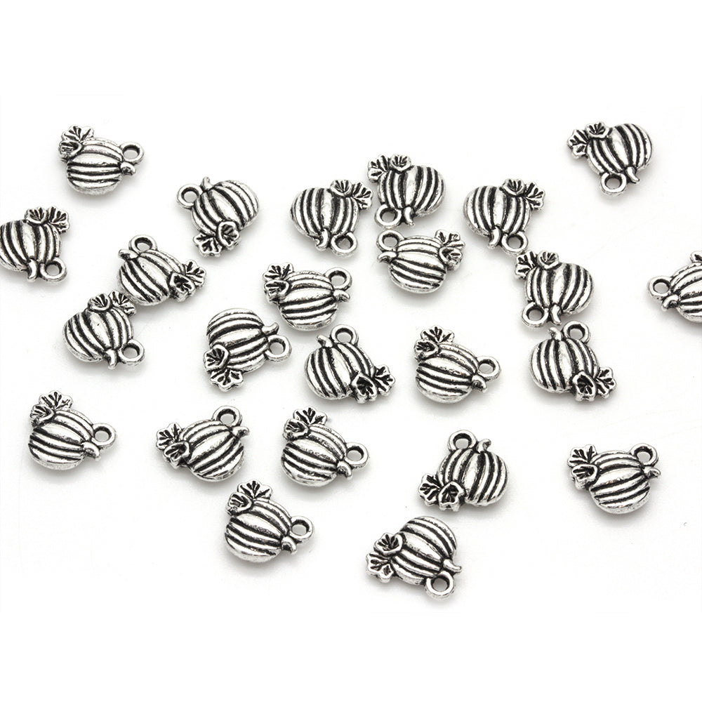 Vine and Pumpkin Antique Silver 11x10mm - Pack of 50