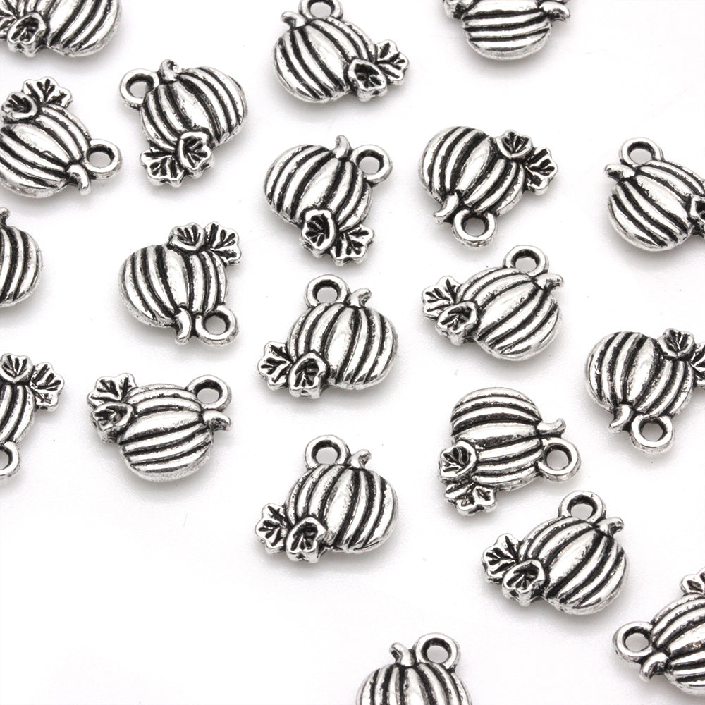 Vine and Pumpkin Antique Silver 11x10mm - Pack of 50