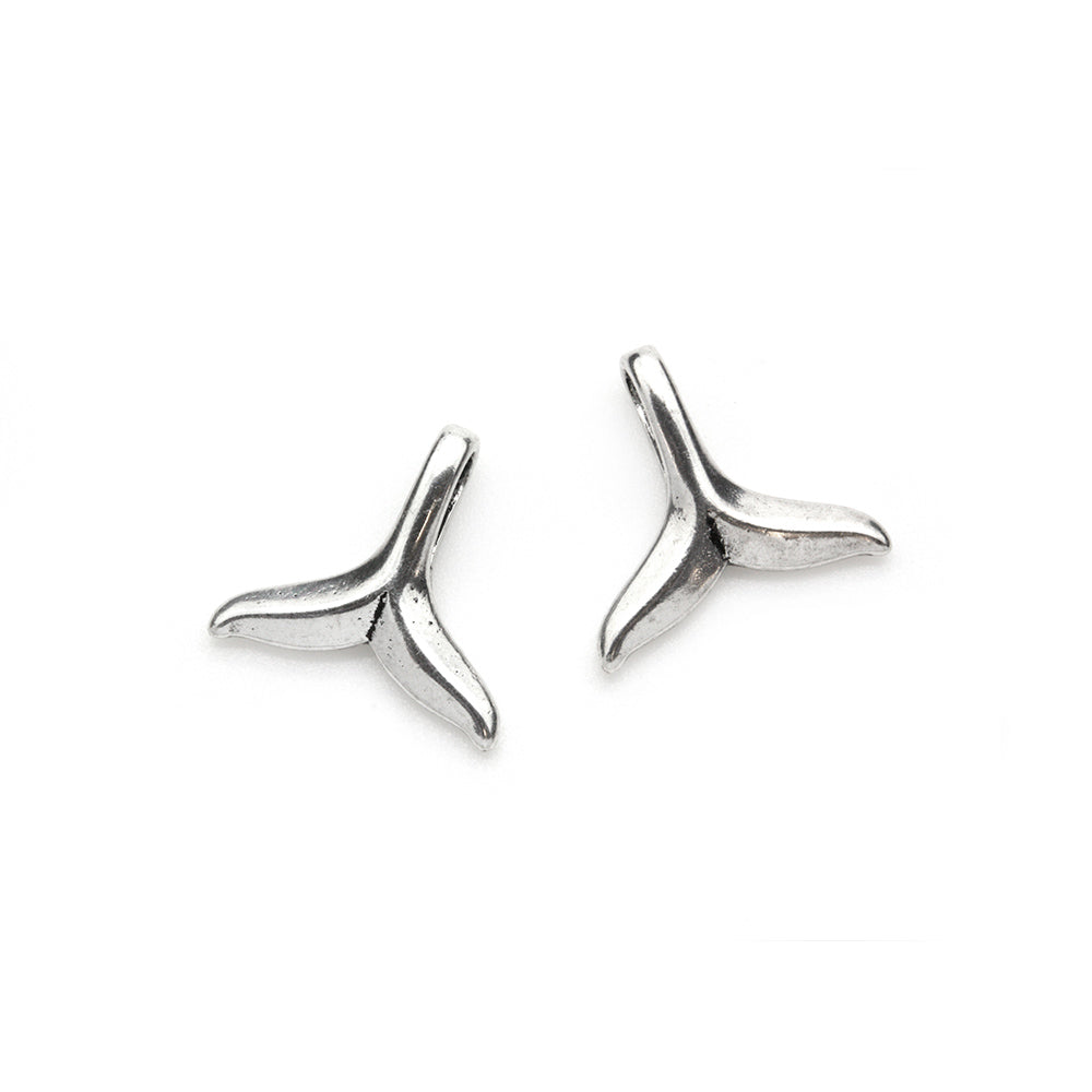 Tail Fin Antique Silver 14x15mm - Pack of 2