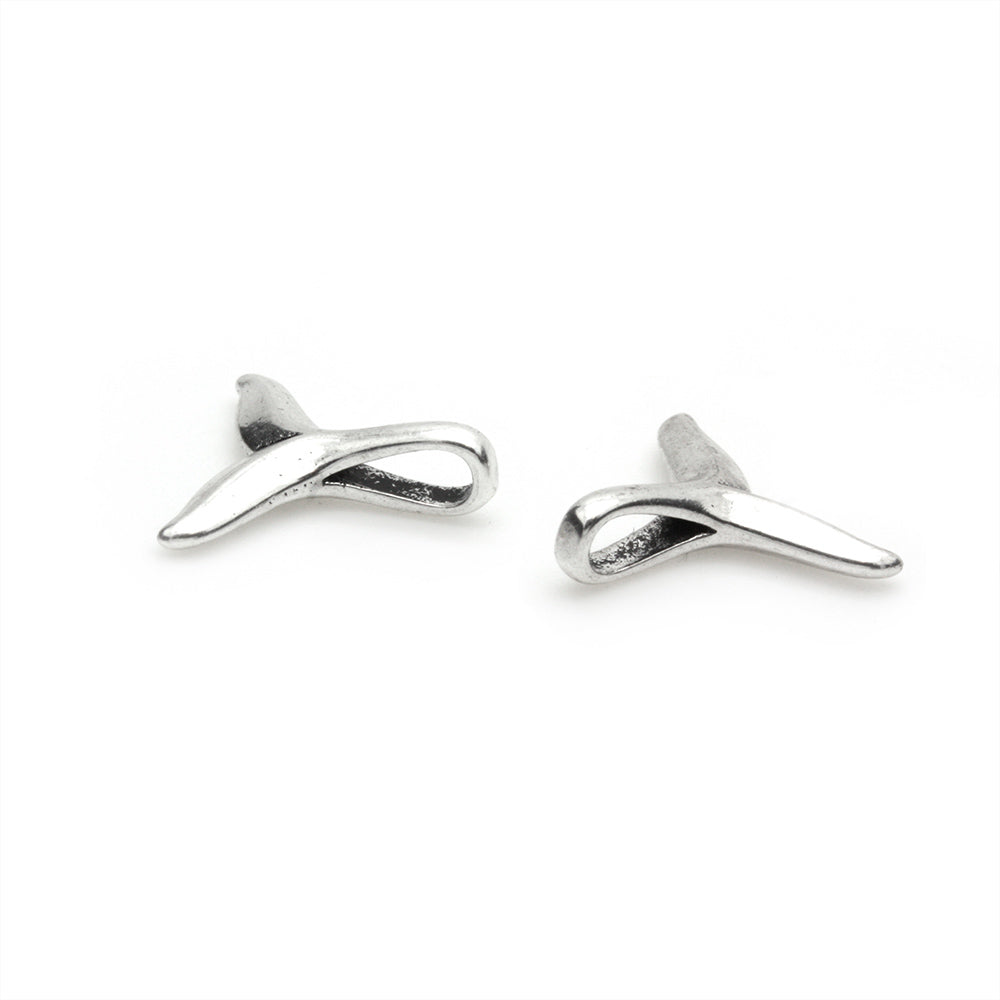 Tail Fin Antique Silver 14x15mm - Pack of 2