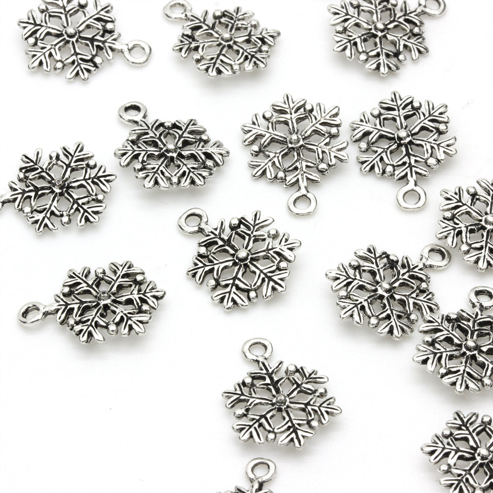 Snowflake Antique Silver 17x12mm - Pack of 30