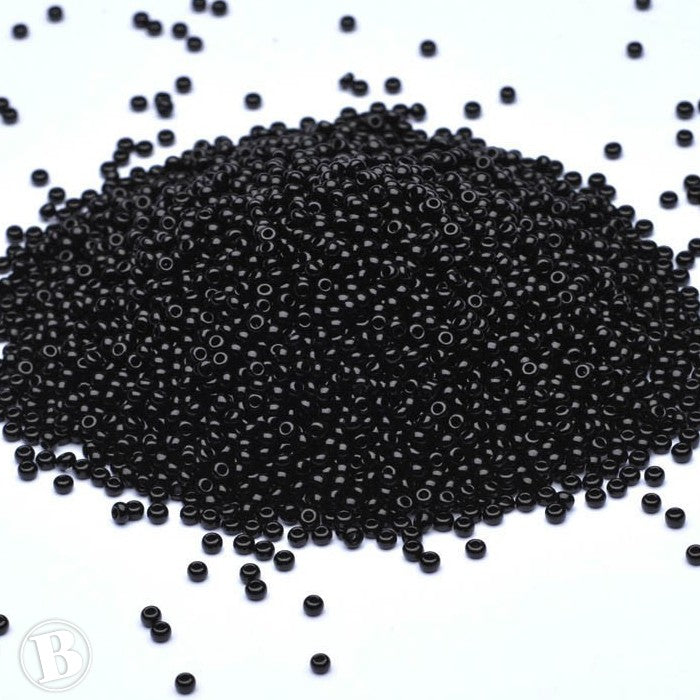 Opaque Czech Black Glass Rocaille/Seed 11/0-Pack of 100g