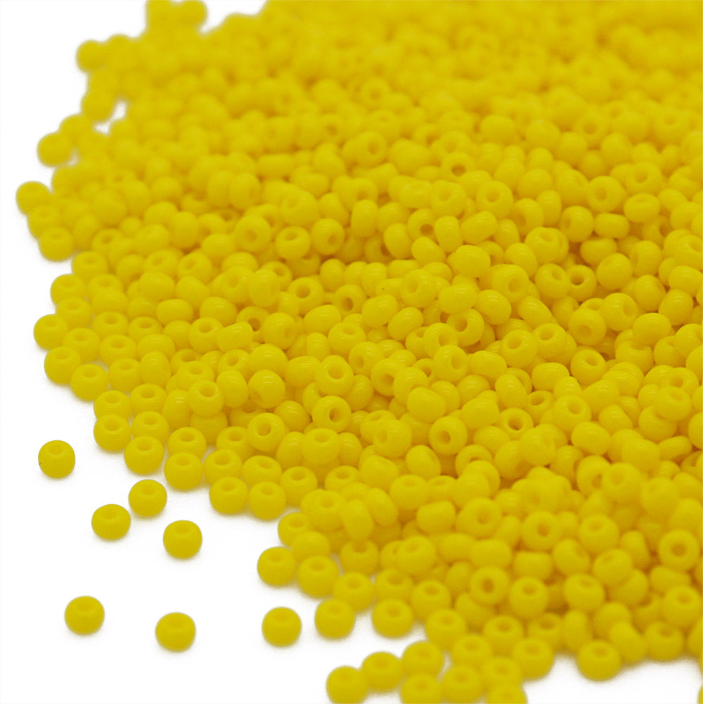 Opaque Czech Yellow Glass Rocaille/Seed 11/0-Pack of 100g