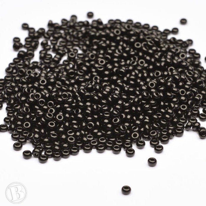 Opaque Czech Black Glass Seed 8/0 - Pack of 5g