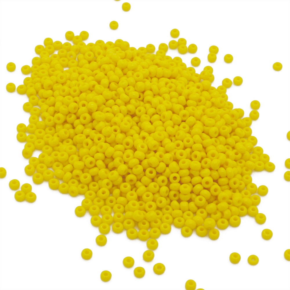 Opaque Czech Yellow Glass Rocaille/Seed 8/0-Pack of 100g