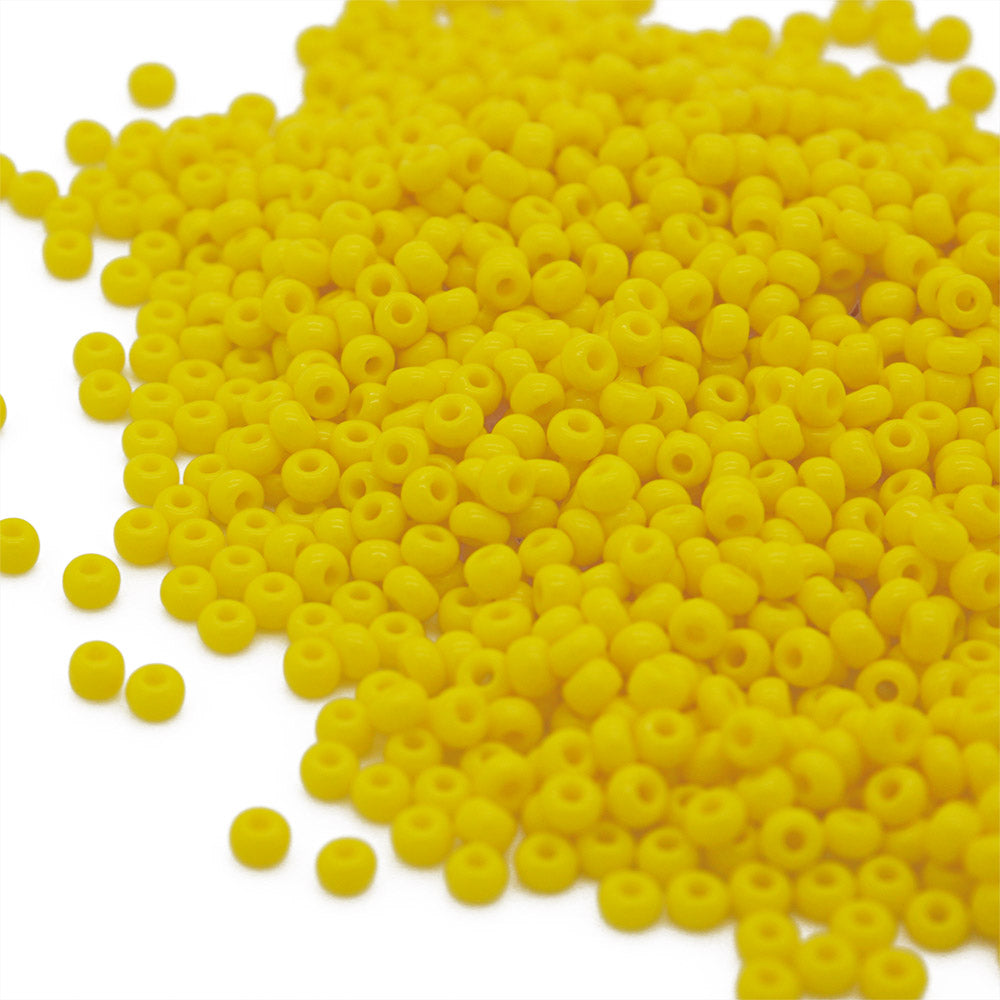 Opaque Czech Yellow Glass Rocaille/Seed 8/0-Pack of 5g