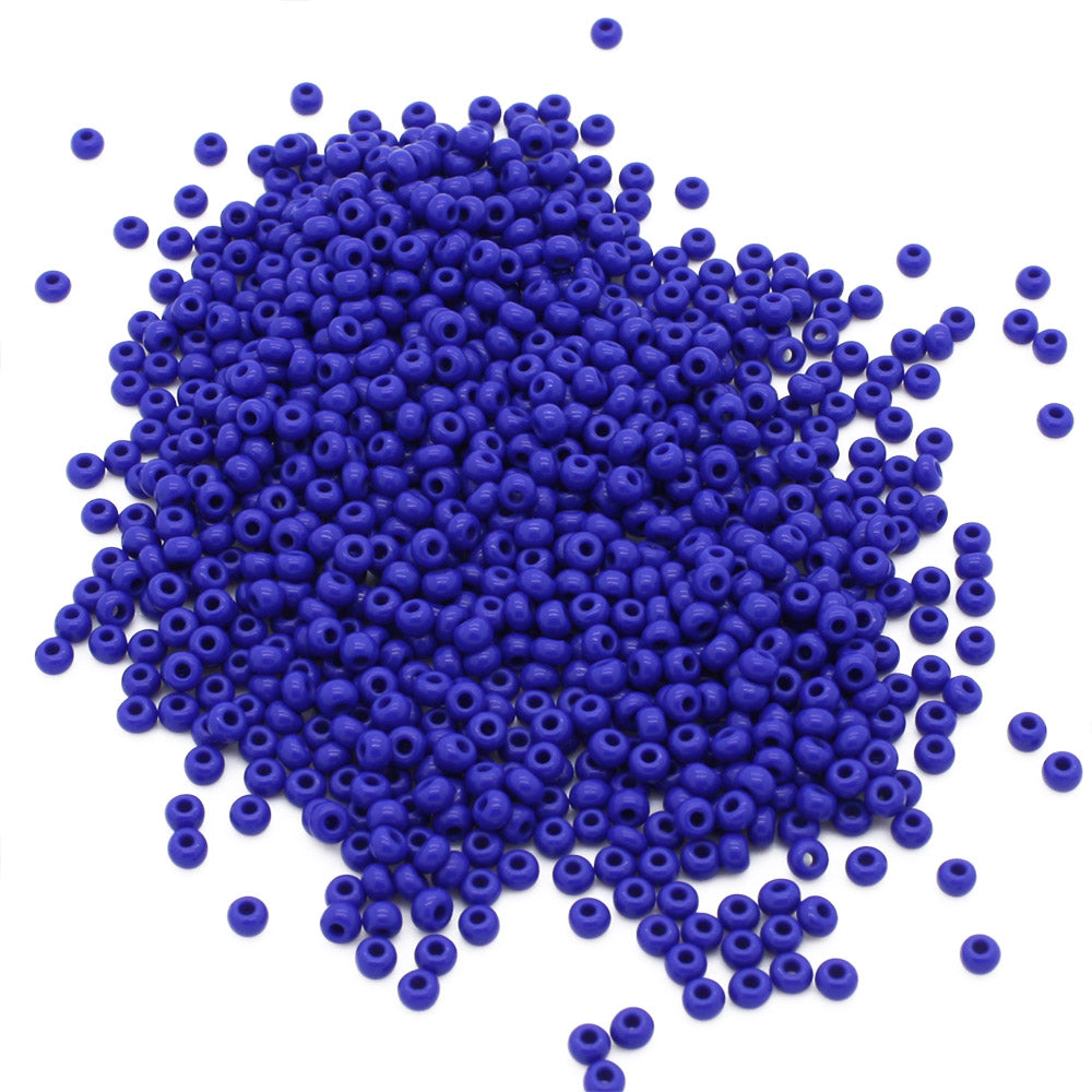 Opaque Czech Royal Blue Glass Rocaille/Seed 8/0-Pack of 100g