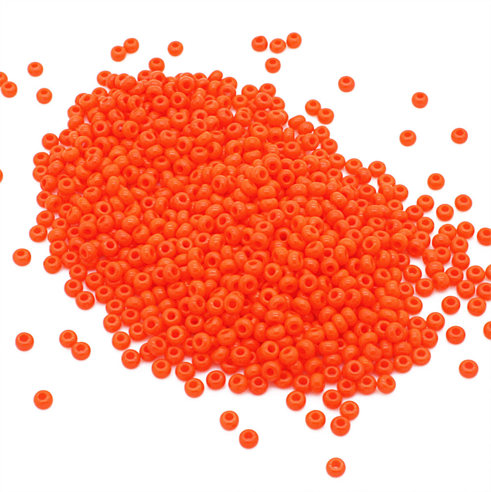Opaque Czech Orange Glass Rocaille/Seed 8/0-Pack of 100g