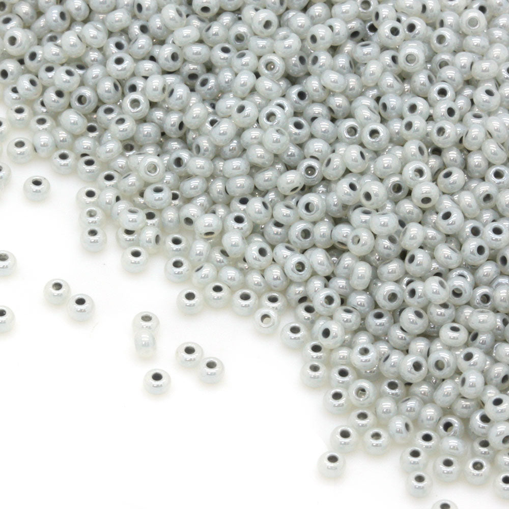 Pearlescent Czech Grey Glass Rocaille/Seed 11/0 Pack of 5g