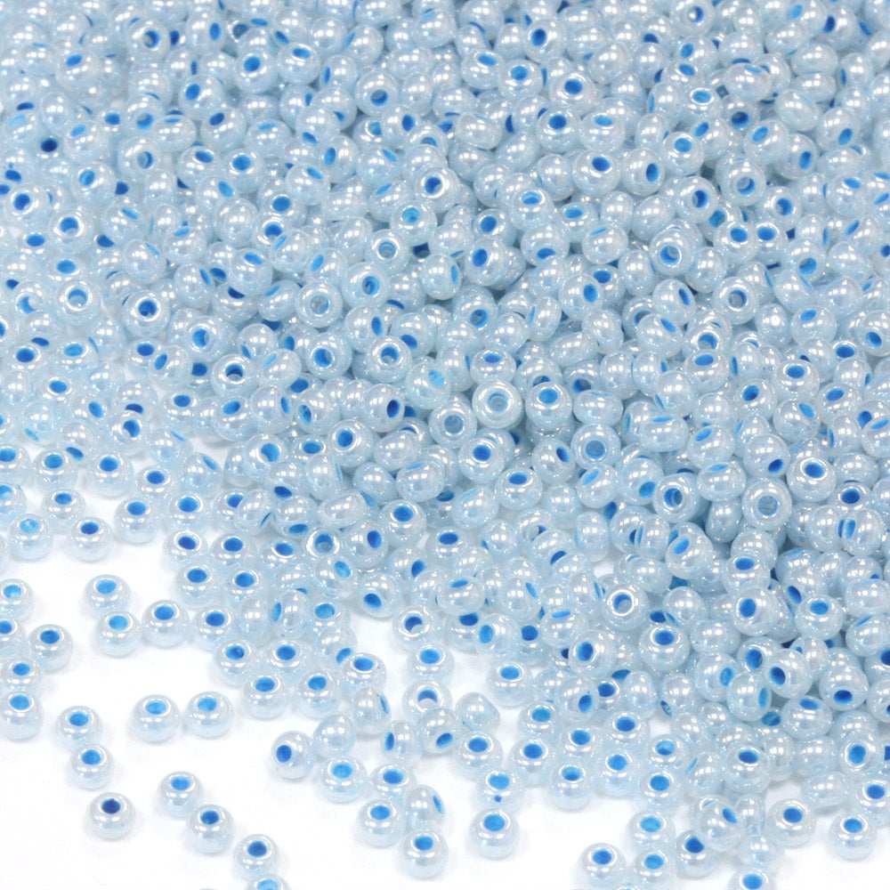 Pearlescent Czech Blue Glass Rocaille/Seed 11/0 Pack of 100g