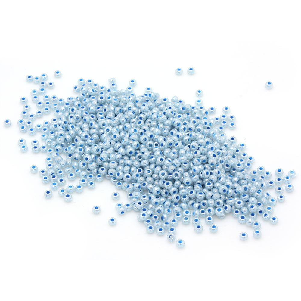 Pearlescent Czech Blue Glass Rocaille/Seed 8/0 Pack of 100g