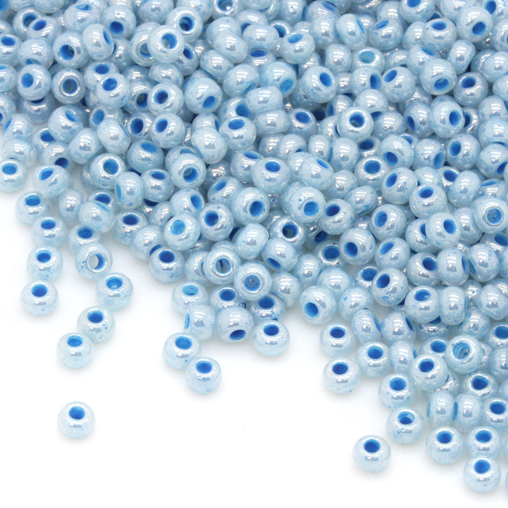 Pearlescent Czech Blue Glass Rocaille/Seed 8/0 Pack of 100g