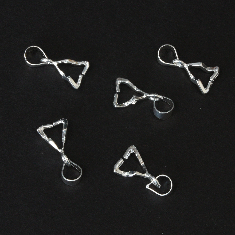Lightning Pinch Bail Silver Plated 14x8mm - Pack of 20