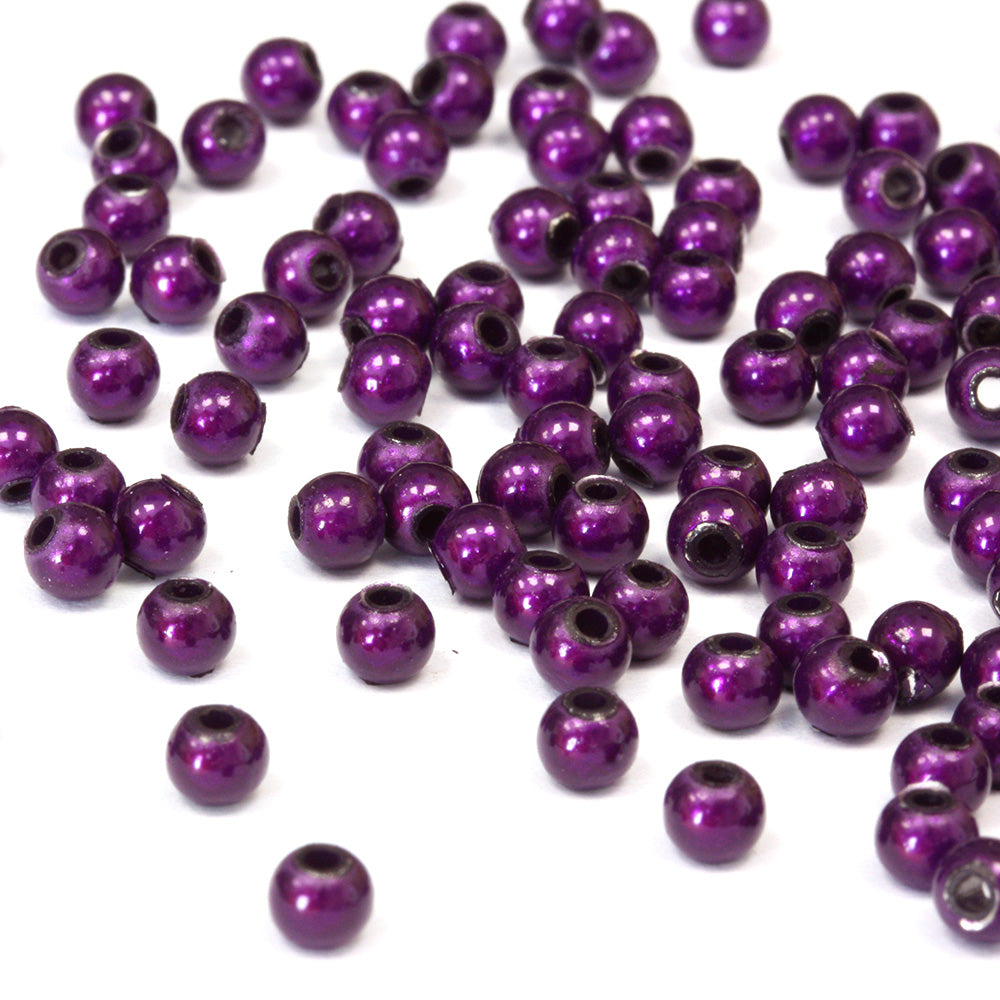 Miracle Bead Purple Plastic Round 4mm - Pack of 200