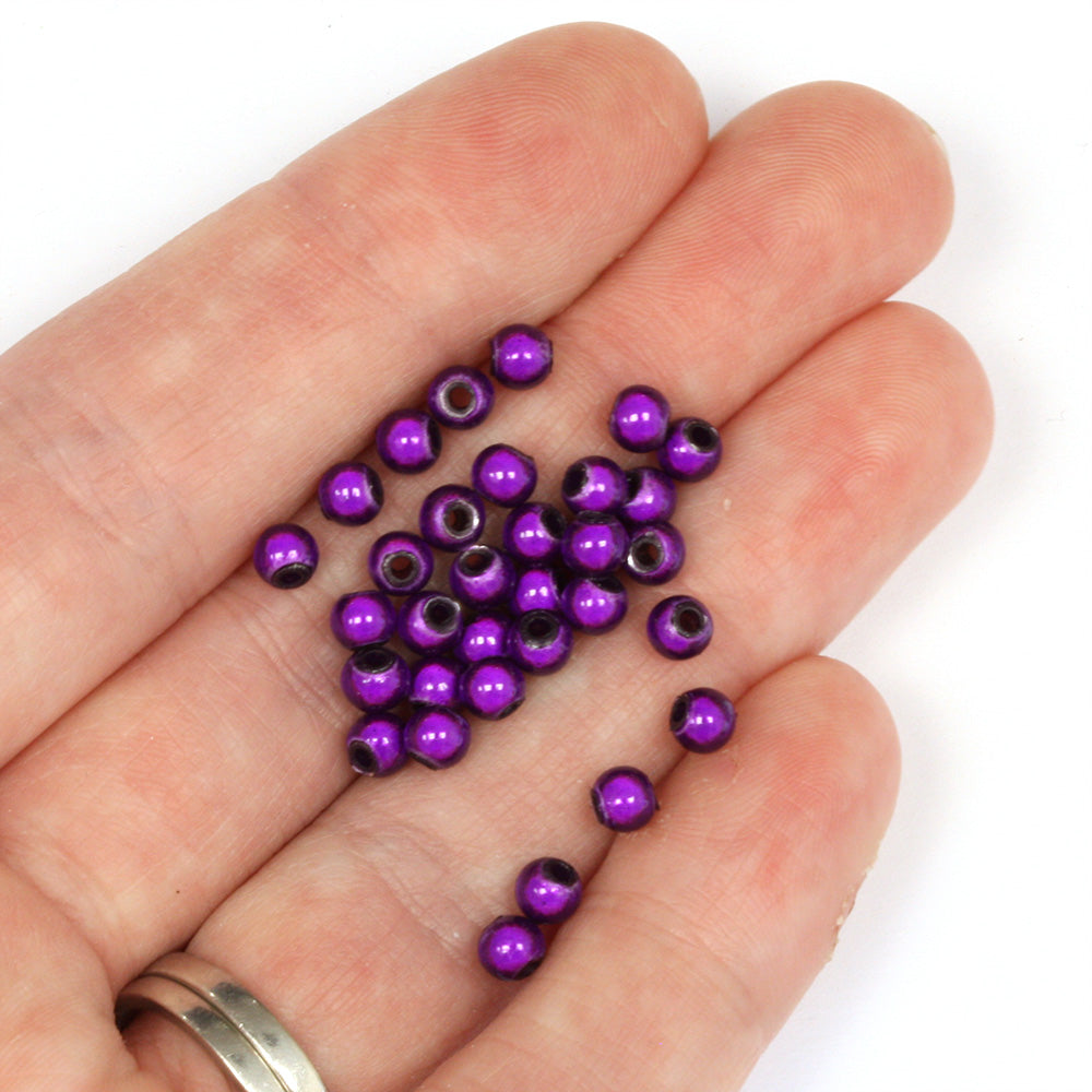 Miracle Bead Purple Plastic Round 4mm - Pack of 200