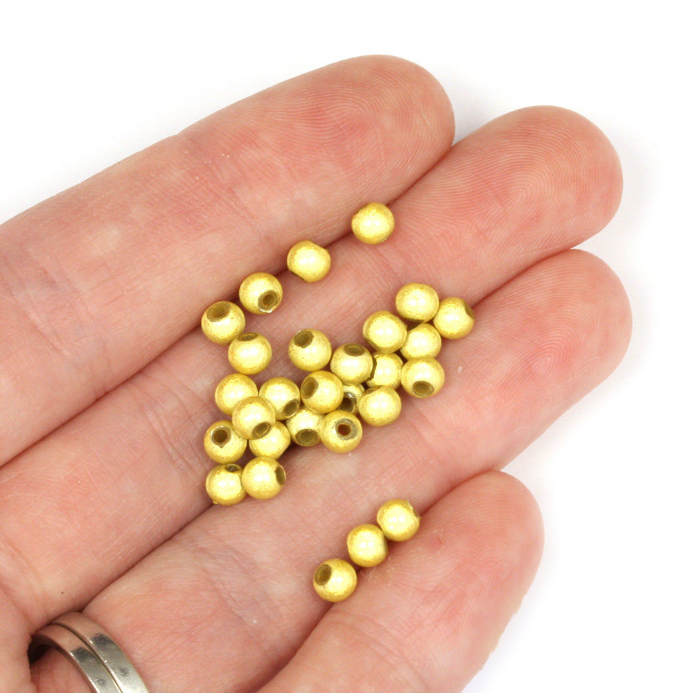 Miracle Bead Yellow Plastic Round 4mm - Pack of 200