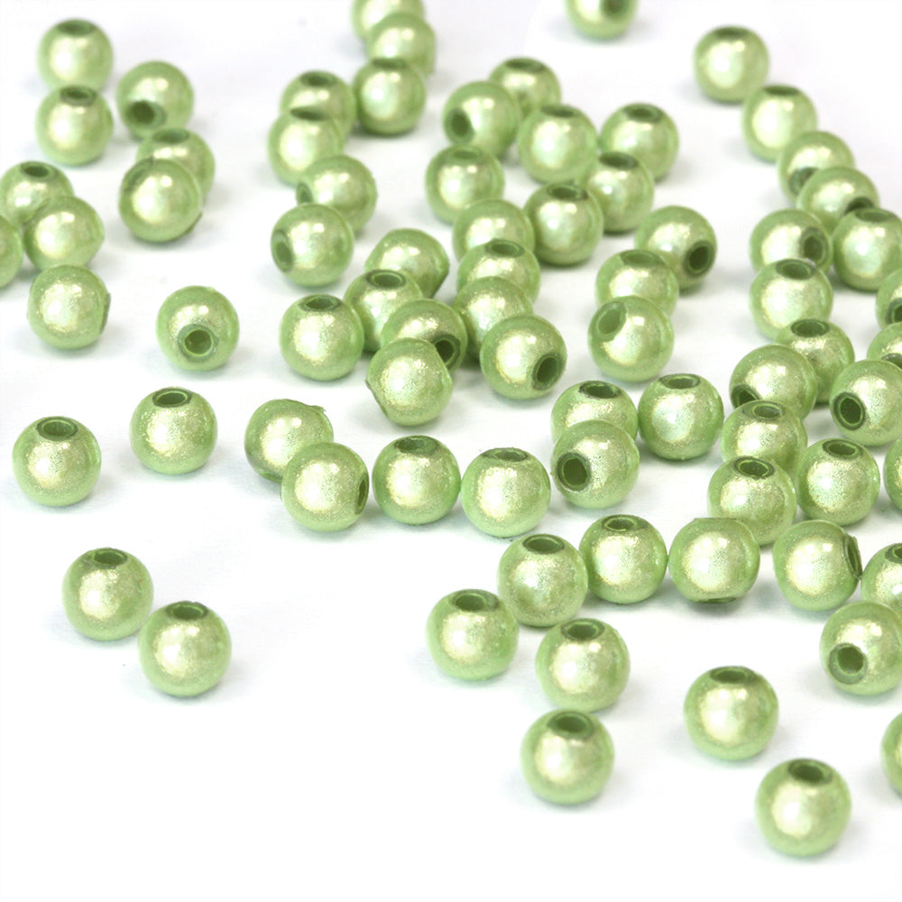 Miracle Bead Light Green Plastic Round 4mm - Pack of 200