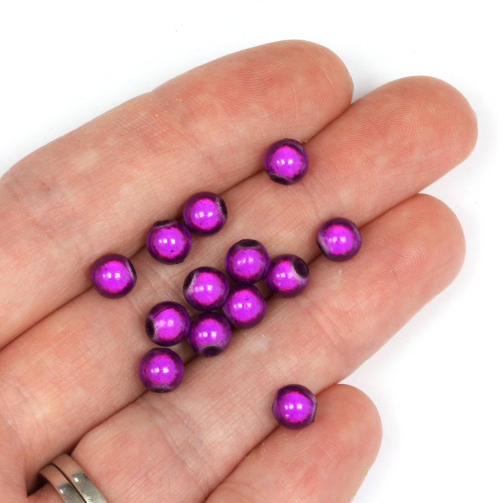 Miracle Bead Purple Plastic Round 6mm - Pack of 200