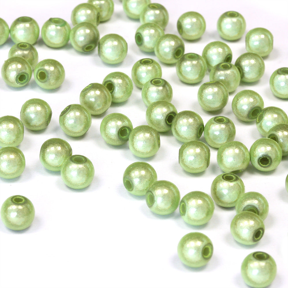 Miracle Bead Light Green Plastic Round 6mm - Pack of 200