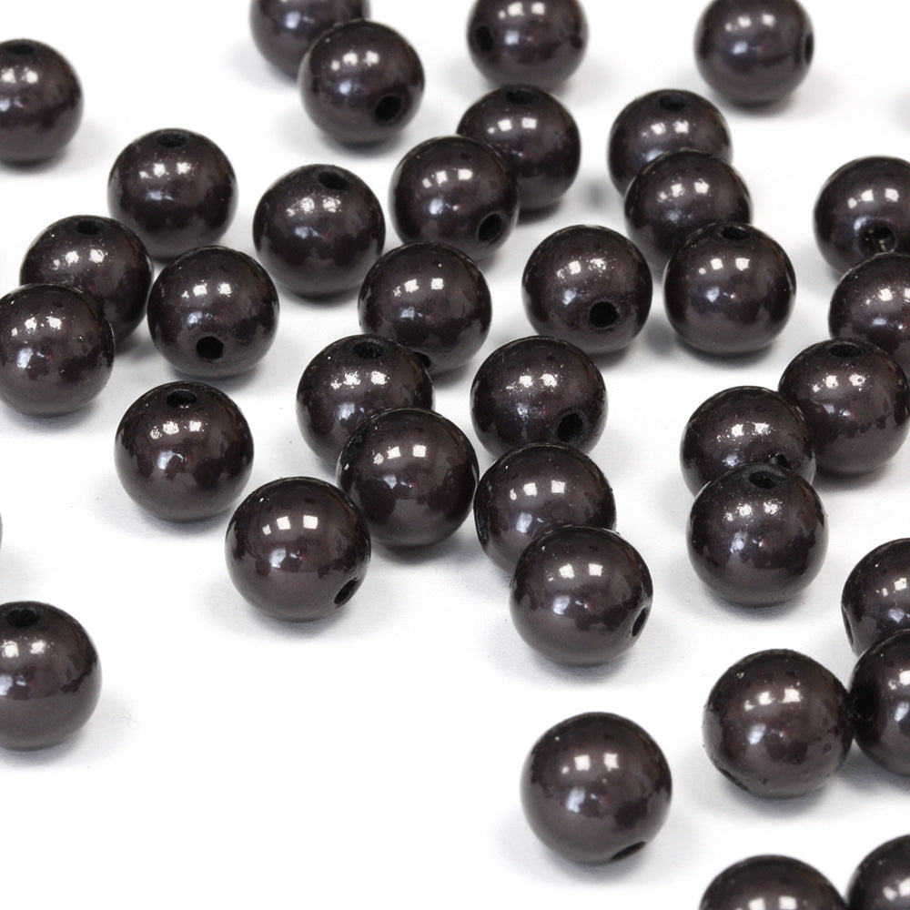 Miracle Bead Black Plastic Round 8mm - Pack of 100