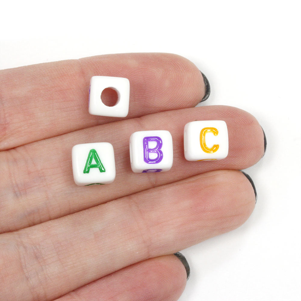 Coloured Letter Cubes Mix 8mm - Pack of 100