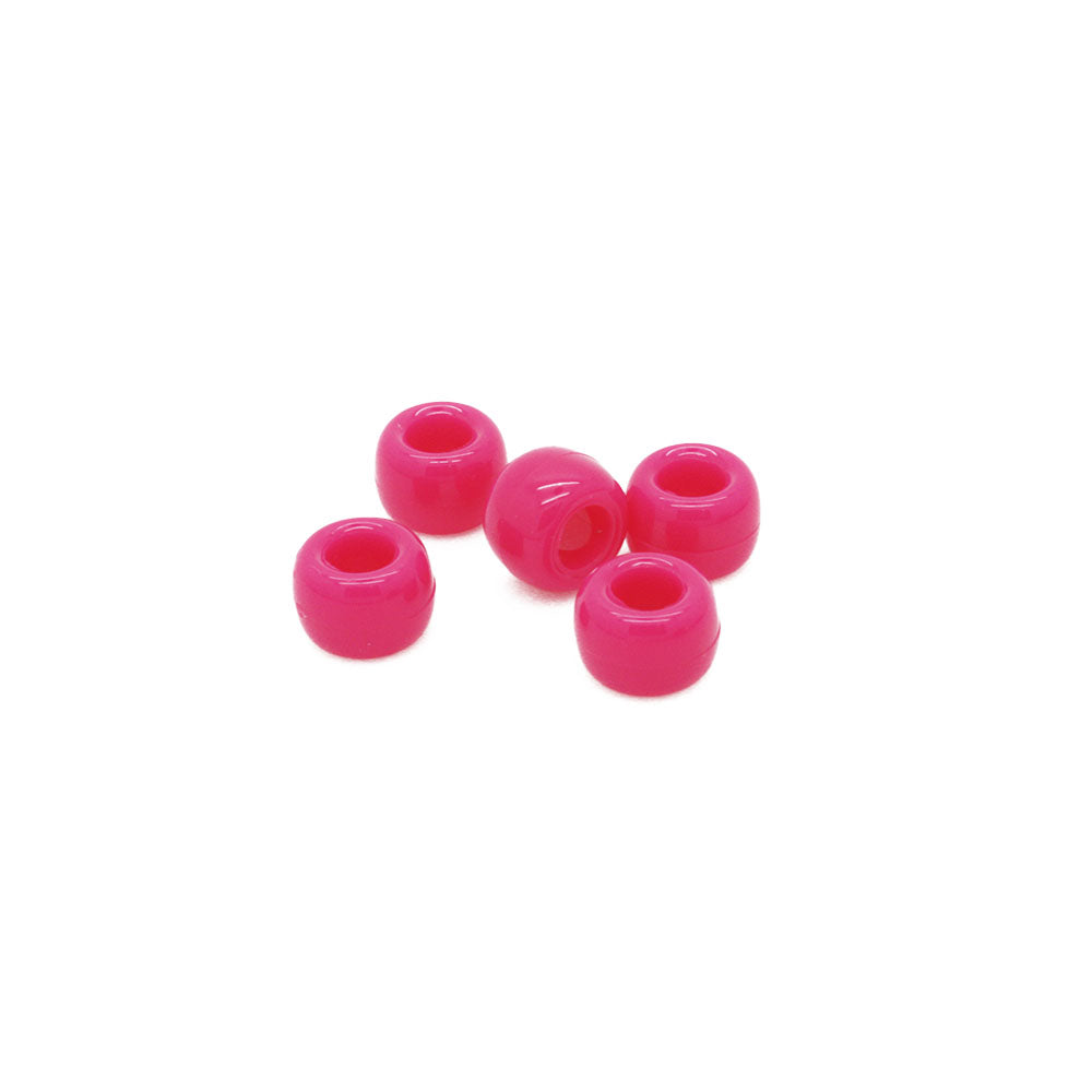 kids plastic neon pink coloured  pony beads with large holes